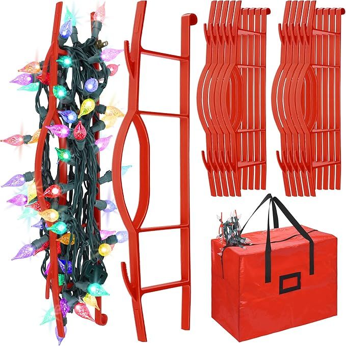 Amazon.com: RUODON 12 Pack Christmas Lights Storage Holders with Storage Bag Hanging Rope Cord St... | Amazon (US)