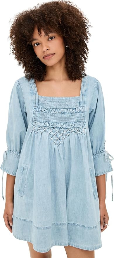 Free People Women's Sonora Denim Mini Dress | Amazon (US)
