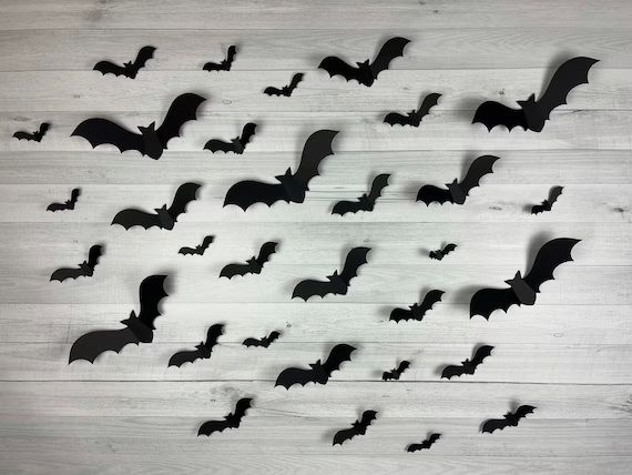 Flying Bat Die Cuts - 3d Wall Bats - Bat Cut Outs - Multi-size Paper Bats - Halloween Wall Bats -... | Etsy (US)
