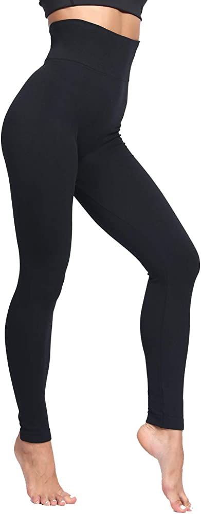 FLINXE Fleece Lined Leggings Women - High Waisted Thick Winter Warm Leggings | Amazon (US)