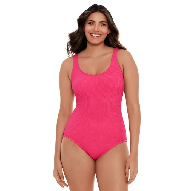 Time and Tru Women's and Plus Crinkle One Piece Swimsuit, Sizes XS-3X | Walmart (US)