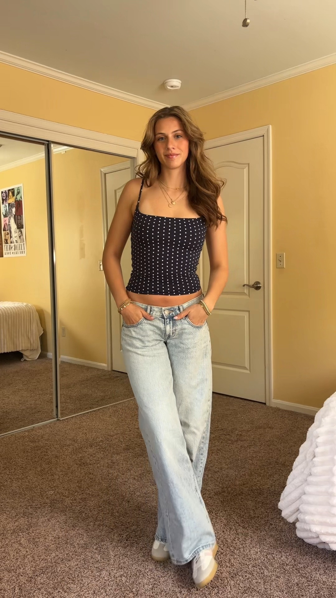 Cute polka dot tank top outfit idea for spring!
#springoutfits2026

#LTKSeasonal #LTKootd #LTKgrwm