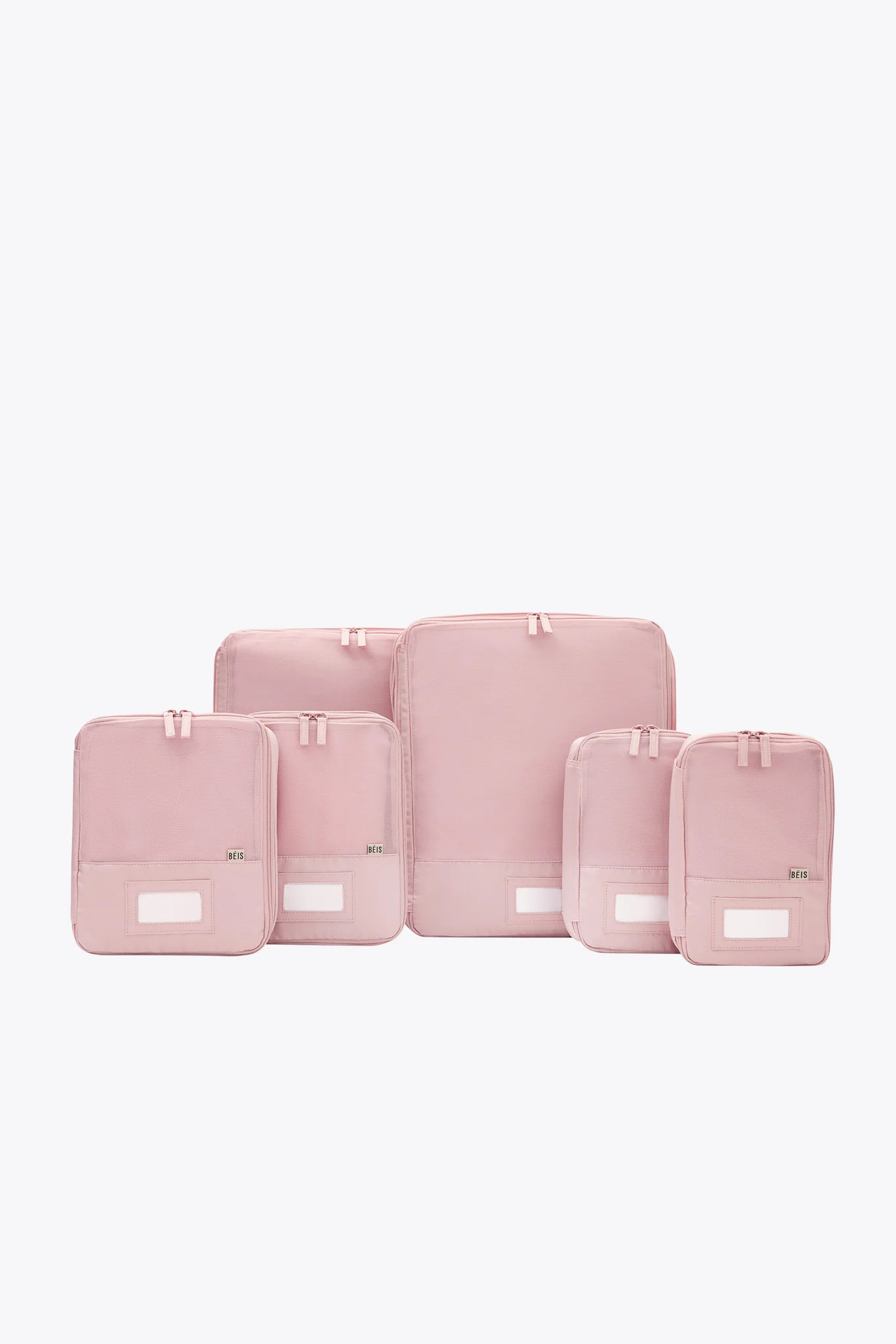 BÉIS 'The Compression Packing Cubes 6 pc' in Atlas Pink - 6 Piece Set Of Packing Compression Bag... | BEIS