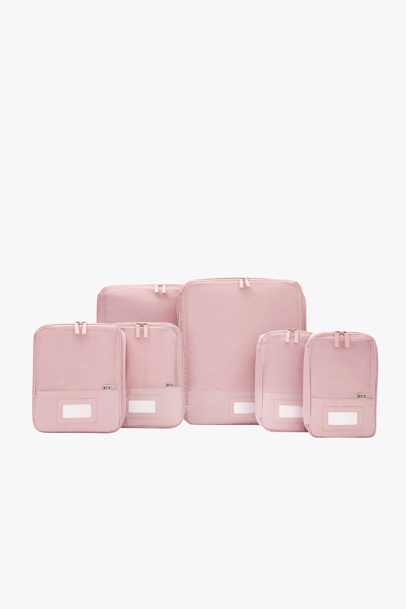 BÉIS 'The Compression Packing Cubes 6 pc' in Atlas Pink - 6 Piece Set Of Packing Compression Bag... | BÉIS Travel
