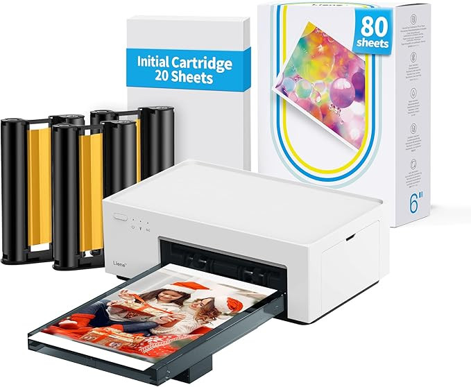Liene 4x6'' Photo Printer, Phone Printer 100 Sheets & 3 Cartridges, Full-Color Photo, Portable In... | Amazon (US)