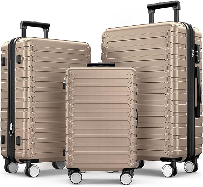 SHOWKOO Luggage Sets Clearance ABS Hardshell 3pcs Luggage Hardside Lightweight Durable Suitcase s... | Amazon (US)