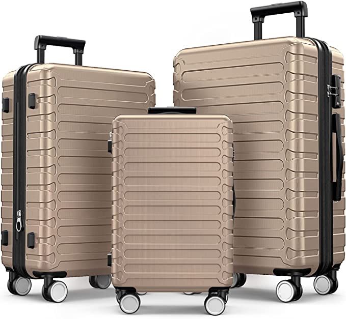 SHOWKOO Luggage Sets Clearance ABS Hardshell 3pcs Luggage Hardside Lightweight Durable Suitcase s... | Amazon (US)