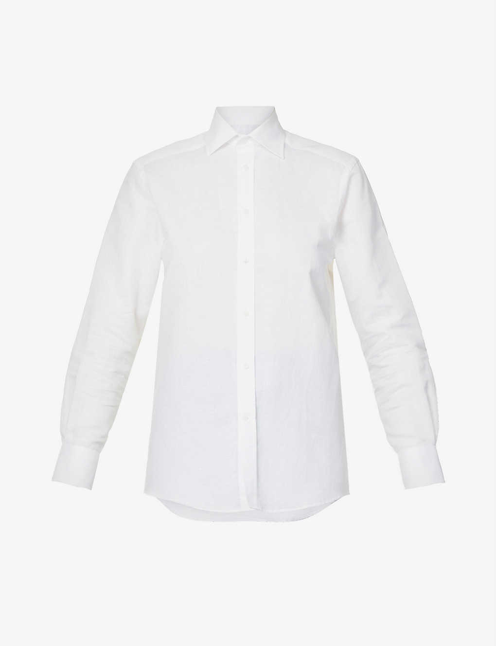 The Boyfriend long-sleeved organic linen and organic cotton-blend shirt | Selfridges