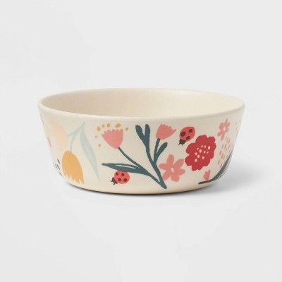 15oz Melamine and Bamboo Floral Kids&#39; Bowl - Pillowfort&#8482; | Target