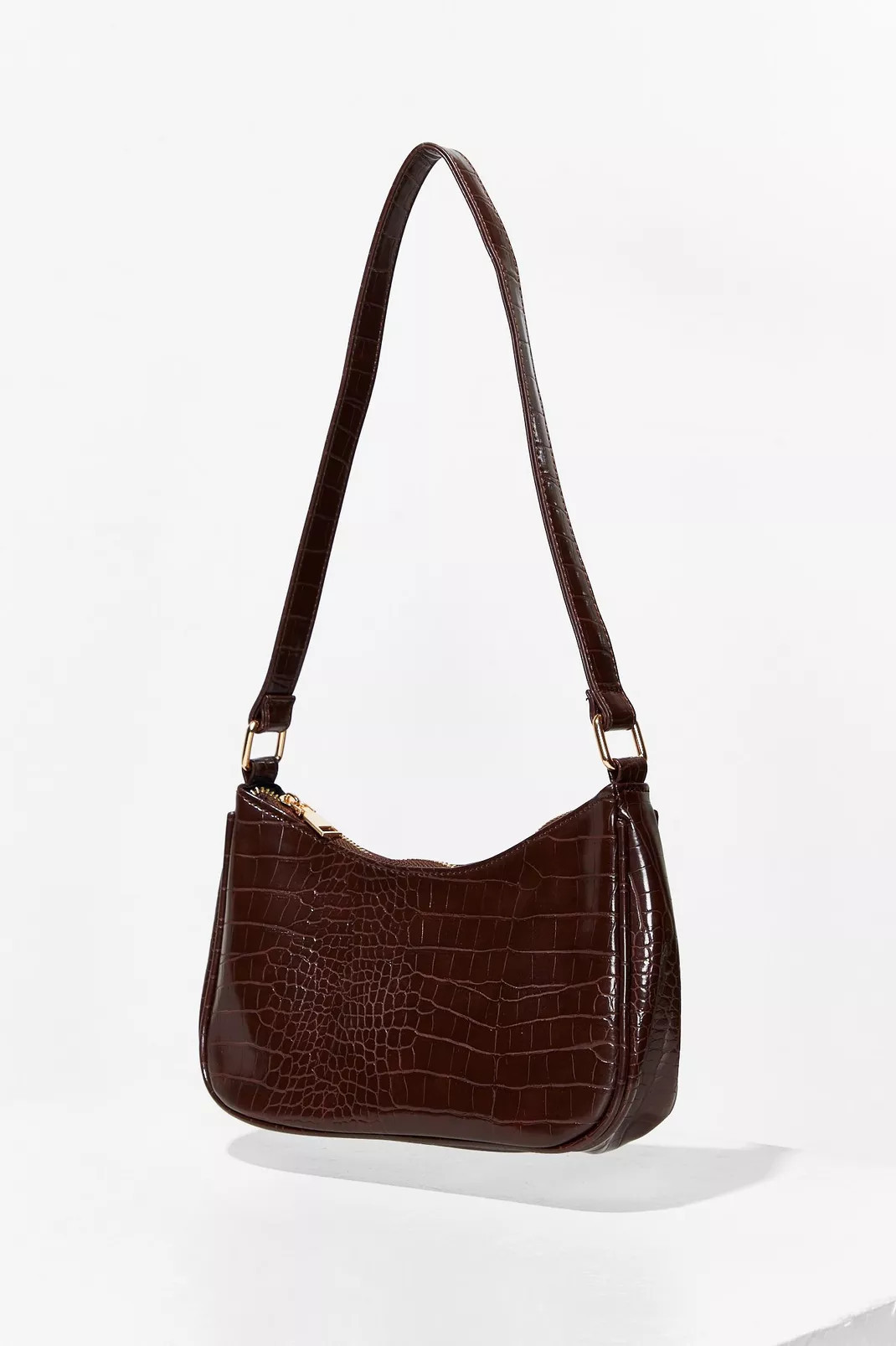 Faux Leather Croc Shoulder Bag | Nasty Gal (US)