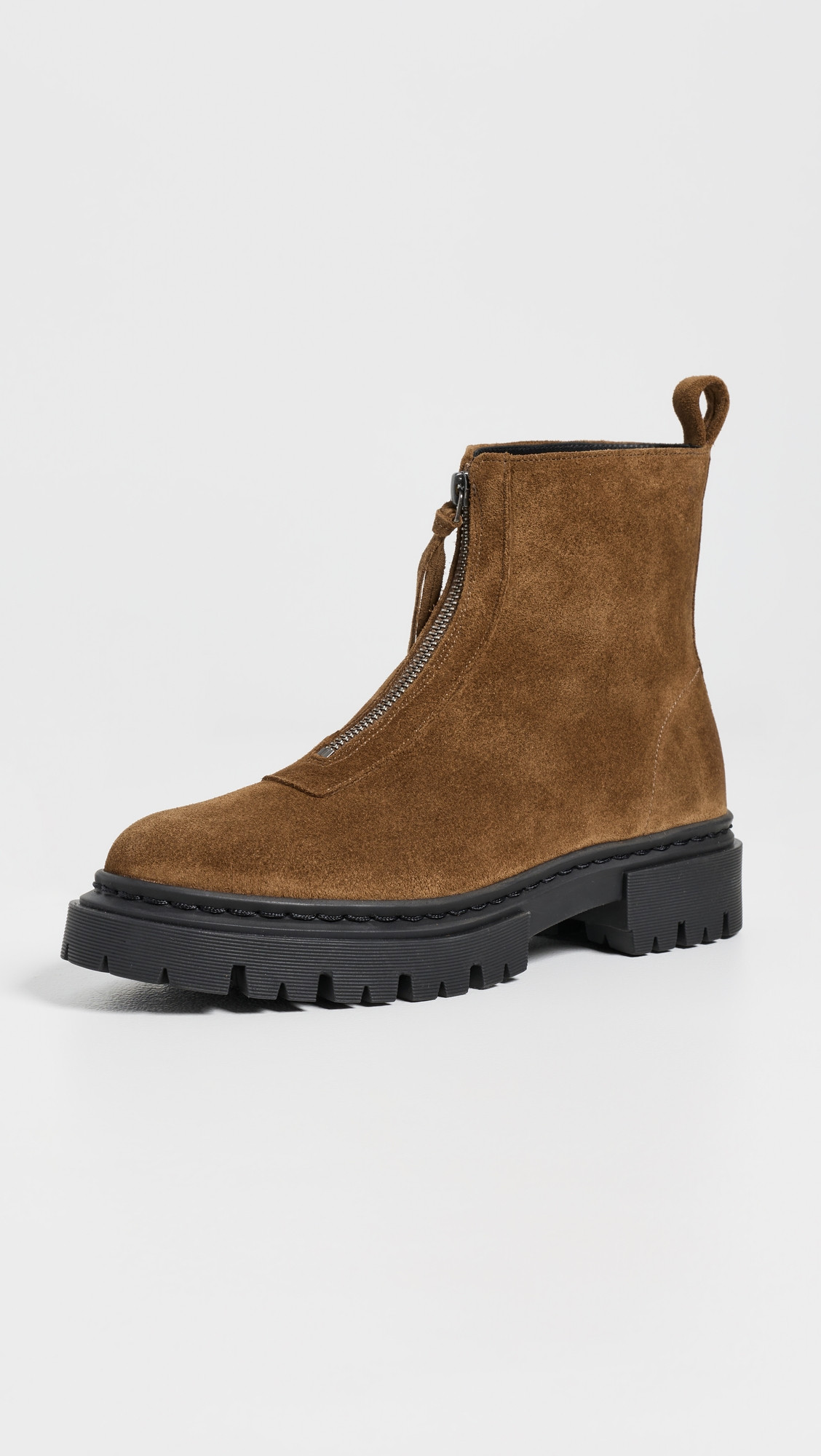STAUD Miles Suede Zip Ankle Boots Cigar 38 | Shopbop