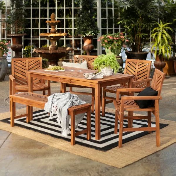 Diboll 6-Piece Chevron Patio Dining Set | Wayfair North America