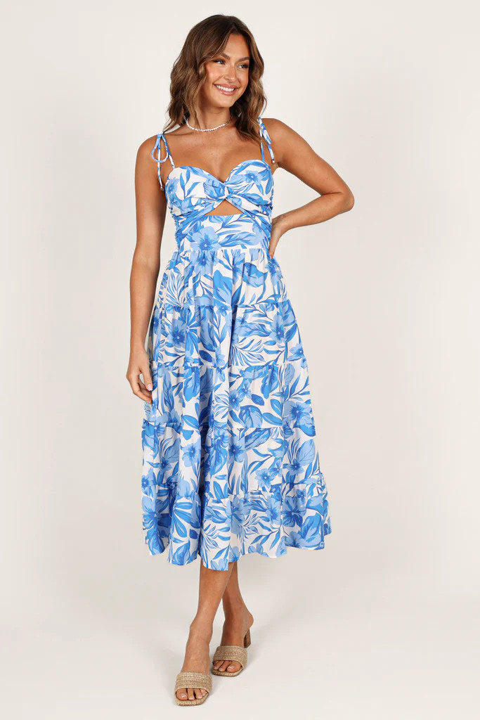 Rose Midi Dress - Blue/White | Petal & Pup (US)