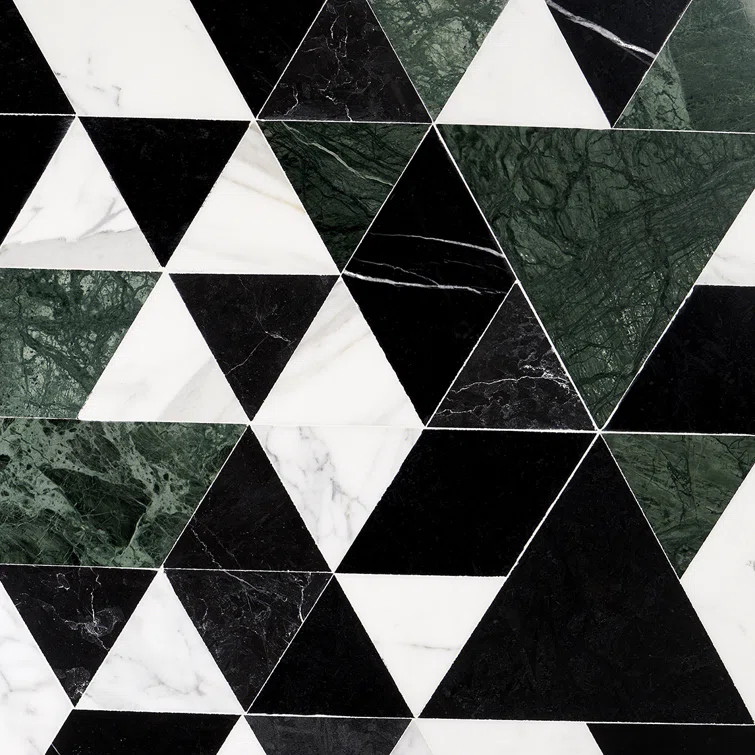 Prisma 7.75" x 13.5" Geometric Marble Mosaic Wall & Floor Tile (0.73 Sq. Ft. / Sheet) | Wayfair North America
