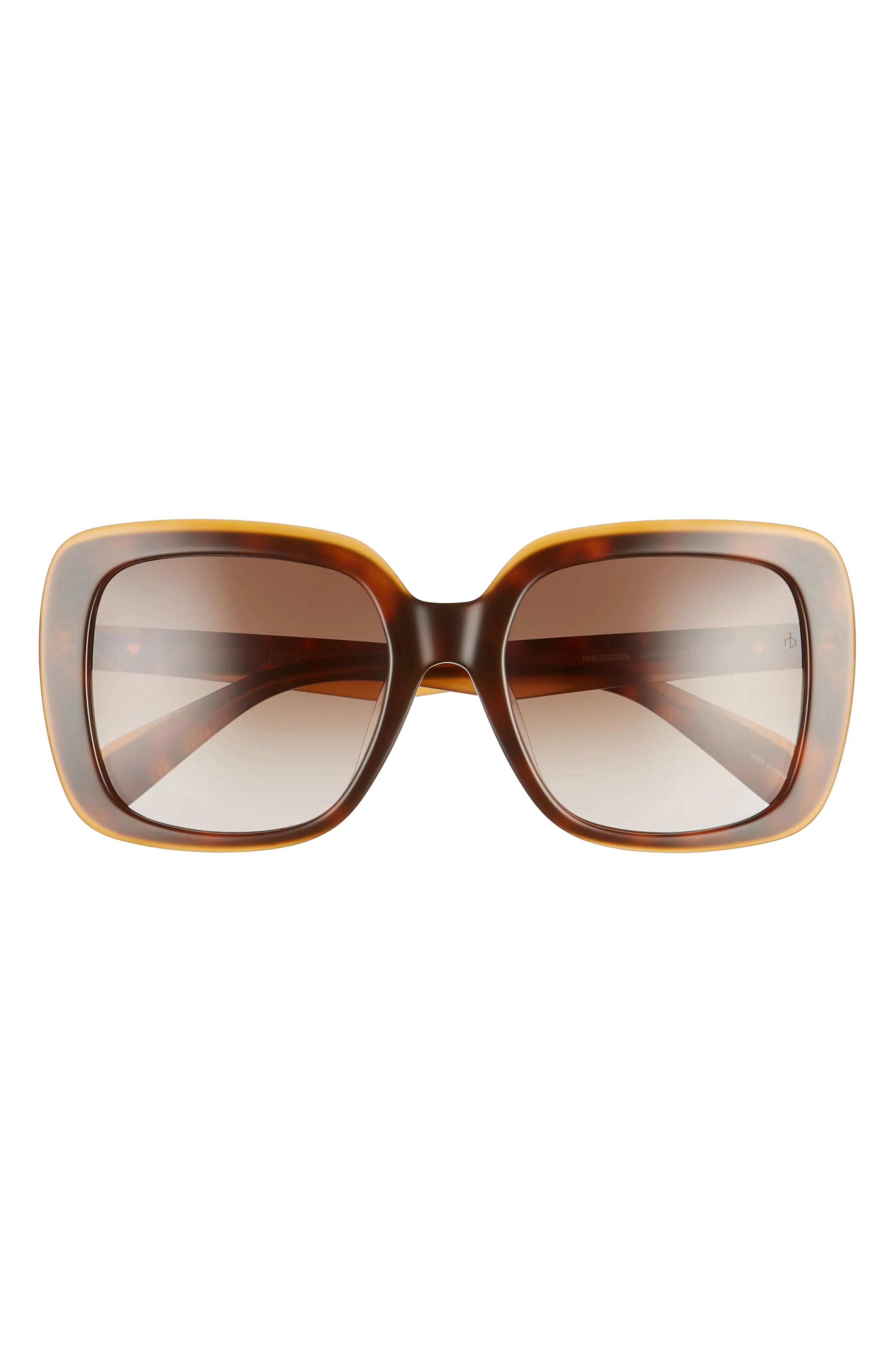Women's Rag & Bone 55mm Gradient Square Sunglasses - Havana/ Orange/ Brown | Nordstrom