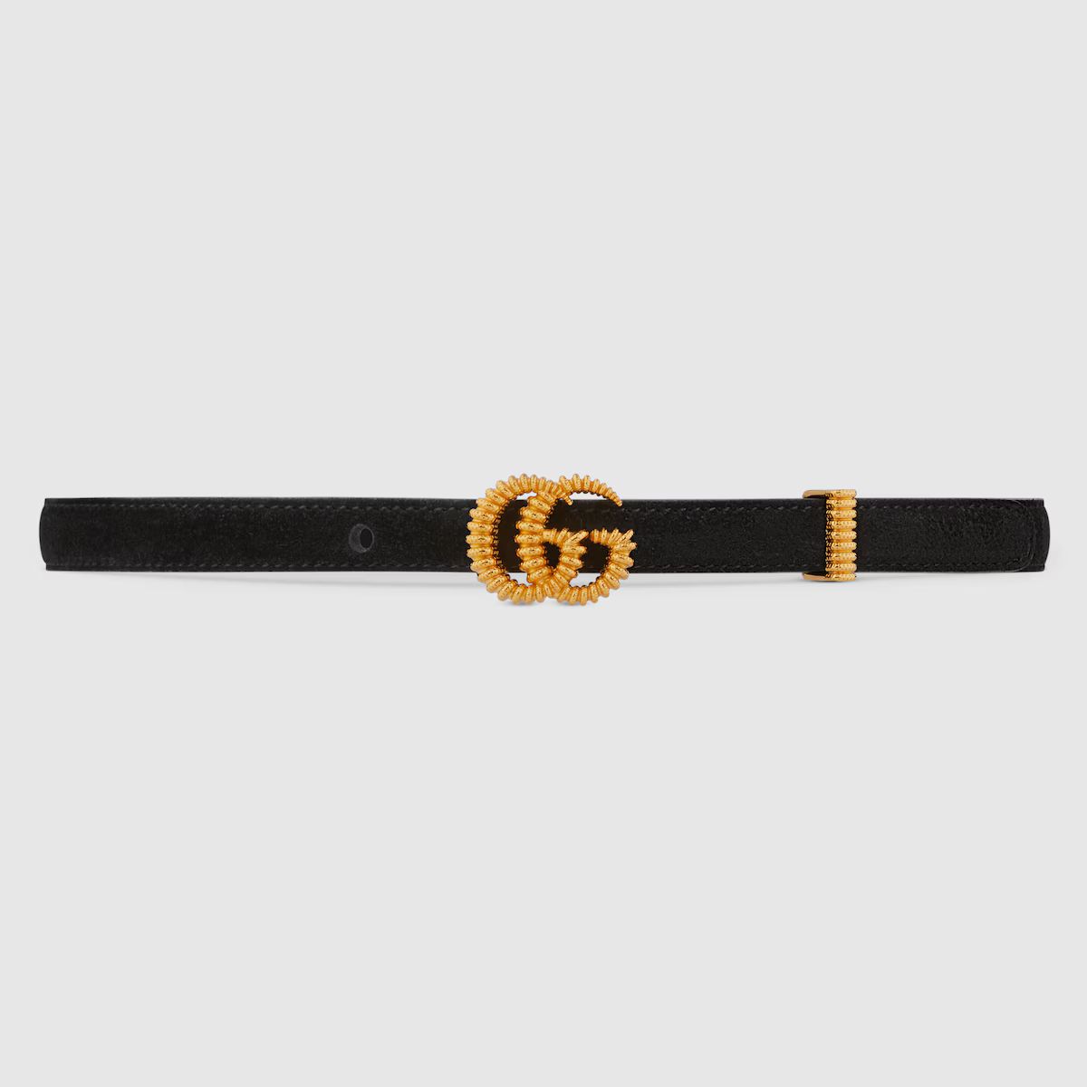 Suede belt with torchon Double G buckle | Gucci (US)