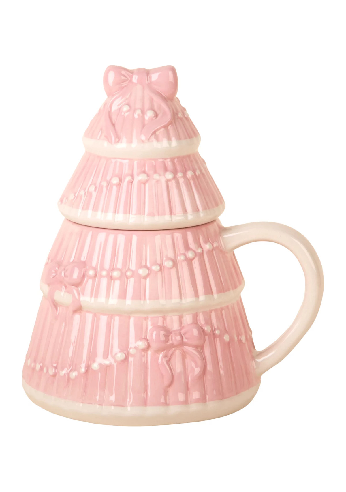 Home Essentials & BeyondPink Ceramic Christmas Tree Mug Set with Decorative Lid | Belk