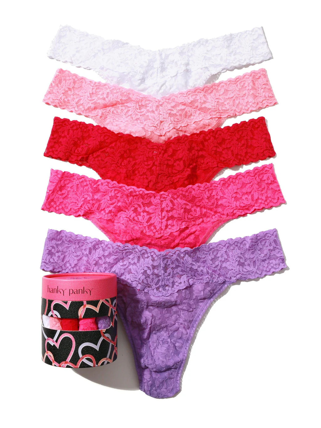 Holiday 5 Pack Signature Lace Original Rise Thongs | Hanky Panky