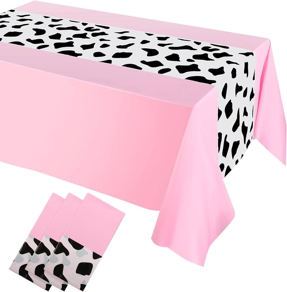 54 x 108 Inch Cowboy Tablecloth Cow Table Runner Table Cover Rectangular Table Cloth Birthday Par... | Amazon (US)