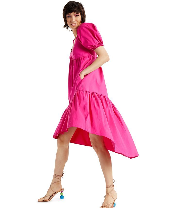 INC Puff-Sleeved High-Low Dress, Created for Macy's | Macys (US)