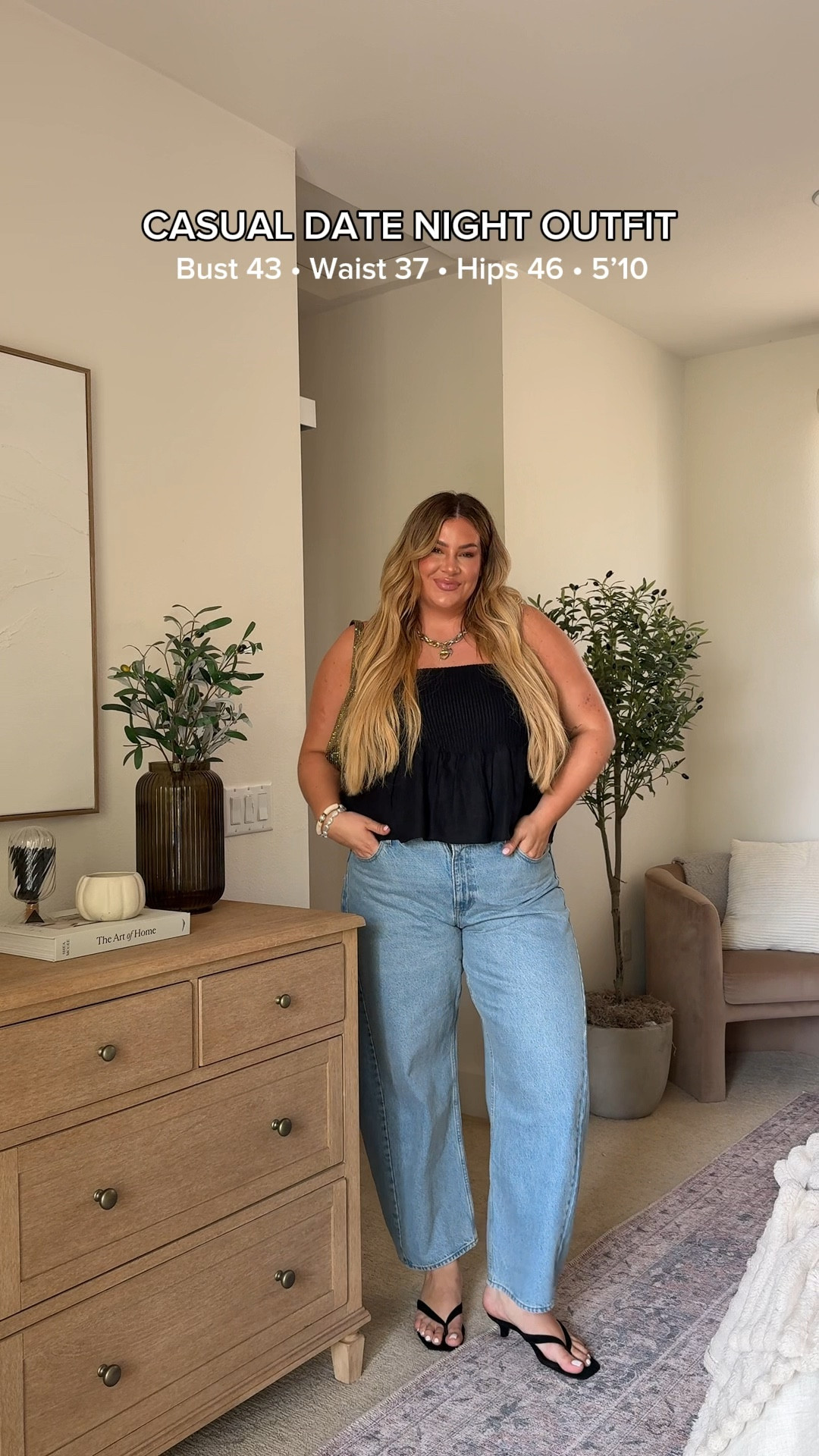 Casual date night outfit inspo! Wearing an xl in this top and a 34 long in these jeans

#LTKMidsize #LTKStyleTip #LTKParties