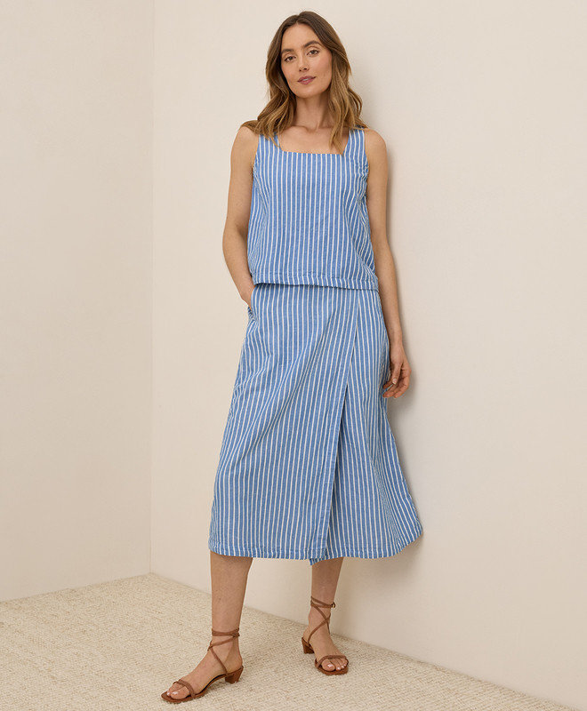 Women’s Canopy Linen Blend Wrap Skirt made with Organic Cotton | Pact | Pact Apparel