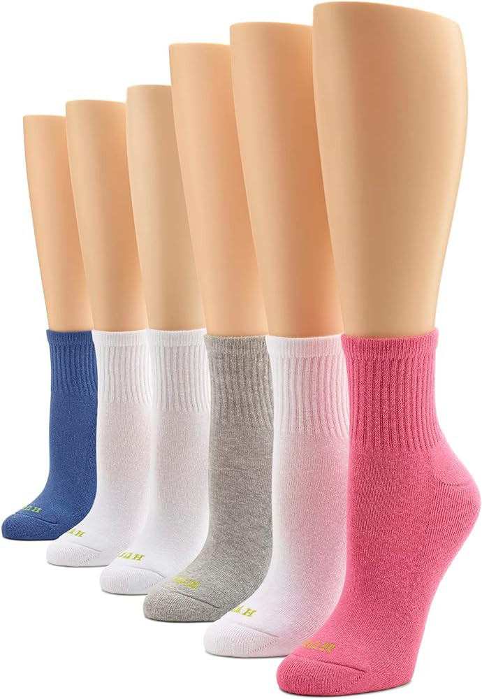HUE Women's Mini Crew Sock 6 Pair Pack | Amazon (US)