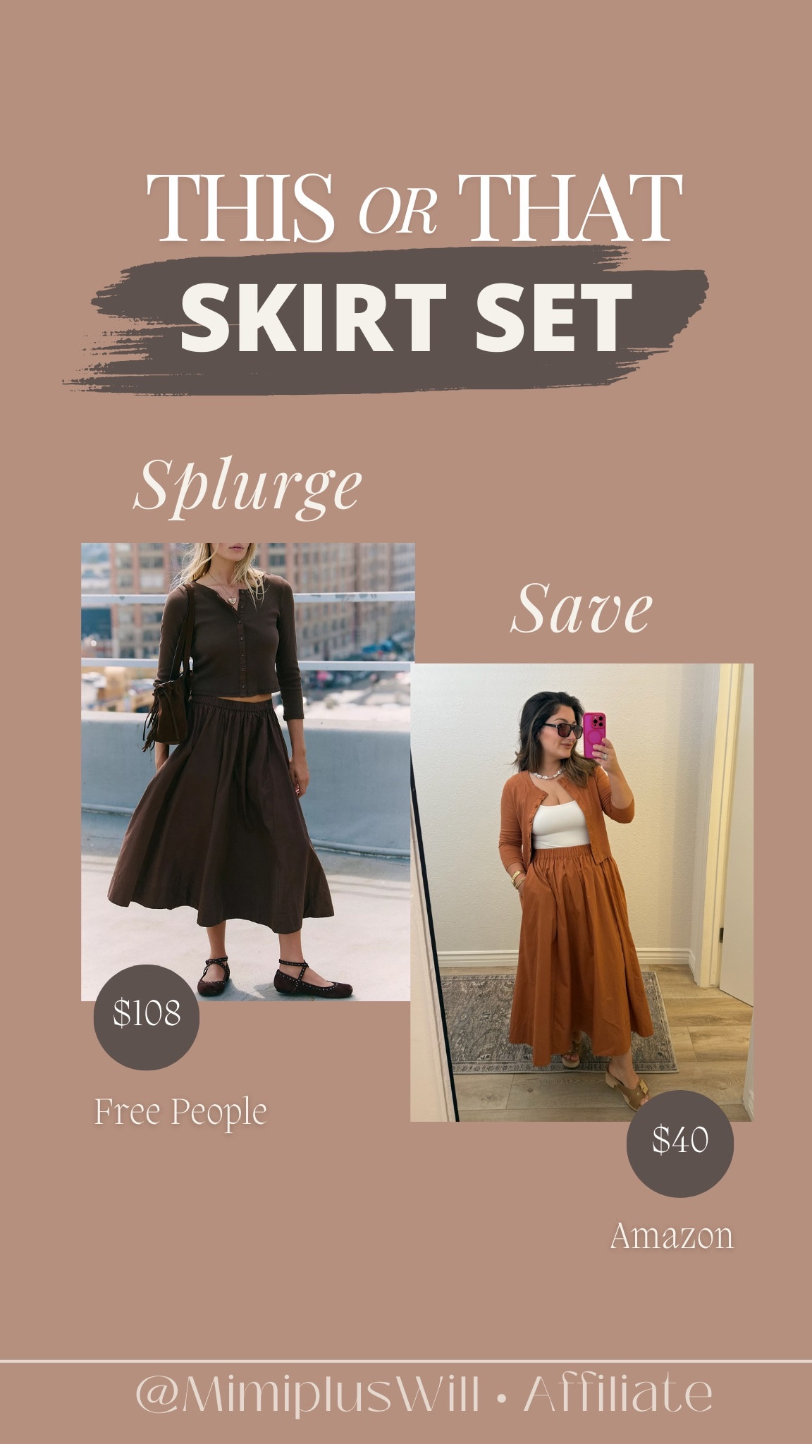 I love this matching set witha cardigan and flowy skirt! 

I tried the FP version and it was a little too long on me! 

The Amazon set is a great length and lightweight! I have it in 2 colors and wore it as separates during a trip to Italy! 

Size small 
5'0" 140lbs 

#LTKSaleAlert #LTKSeasonal #LTKPetite