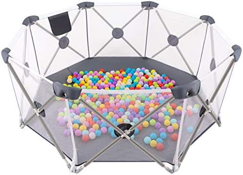 Portable Play Yard Indoor and Outdoor, Safety Extra Large Playpen Play Space Area, Extra Large Po... | Amazon (US)