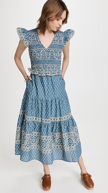Smocked Tiered Midi Dress | Shopbop