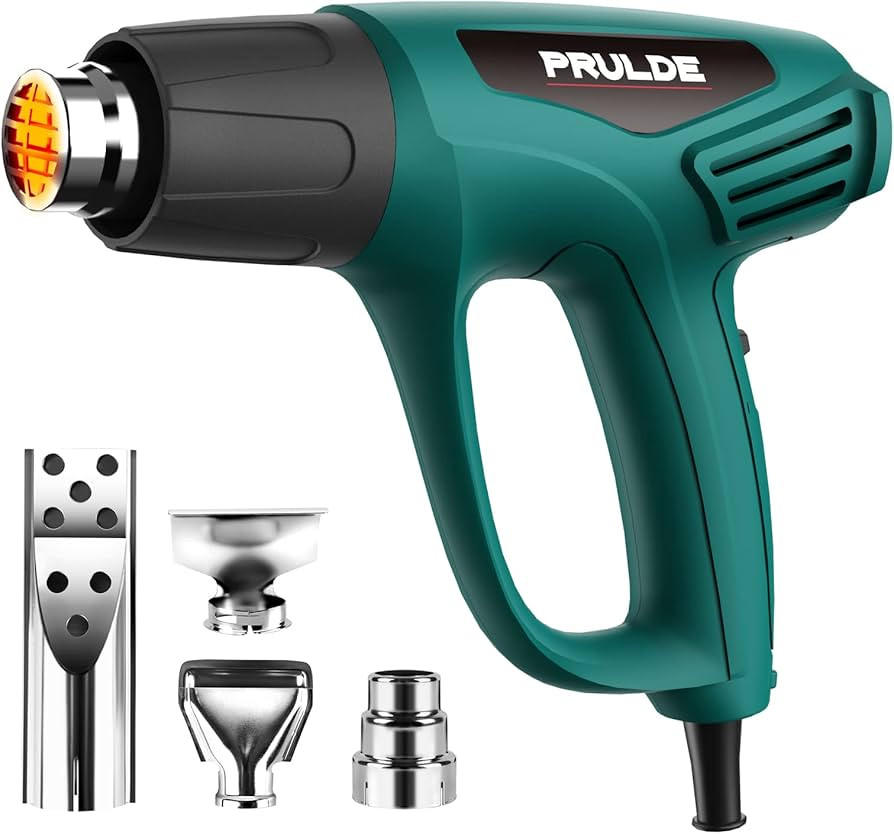 PRULDE Heat Gun, 1500W Dual Temperature Settings 572°F~1112°F Fast Heating Hot Air Gun with 6.5... | Amazon (US)