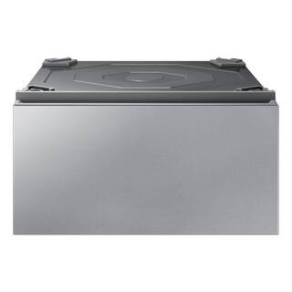 Samsung Bespoke 27 in. Laundry Pedestal in Silver Steel with Storage Drawer WE502NT - The Home De... | The Home Depot