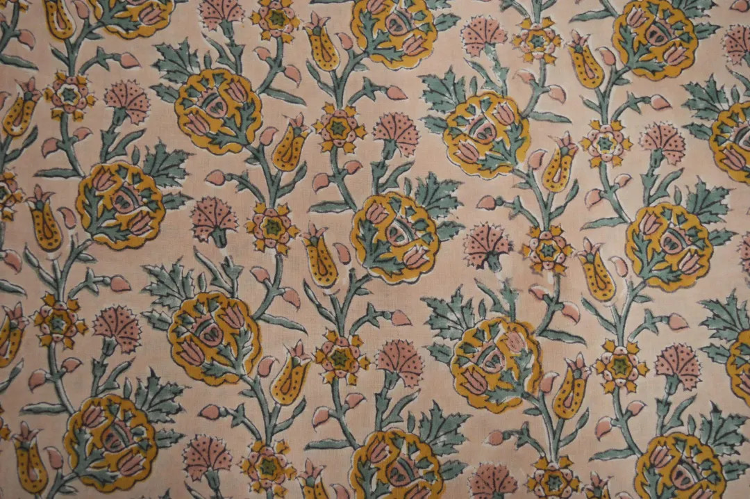 Floral Print 100% Pure Cotton, Women Clothing Fabric with Natural Prints, Indian Textiles, Sustai... | Etsy (US)