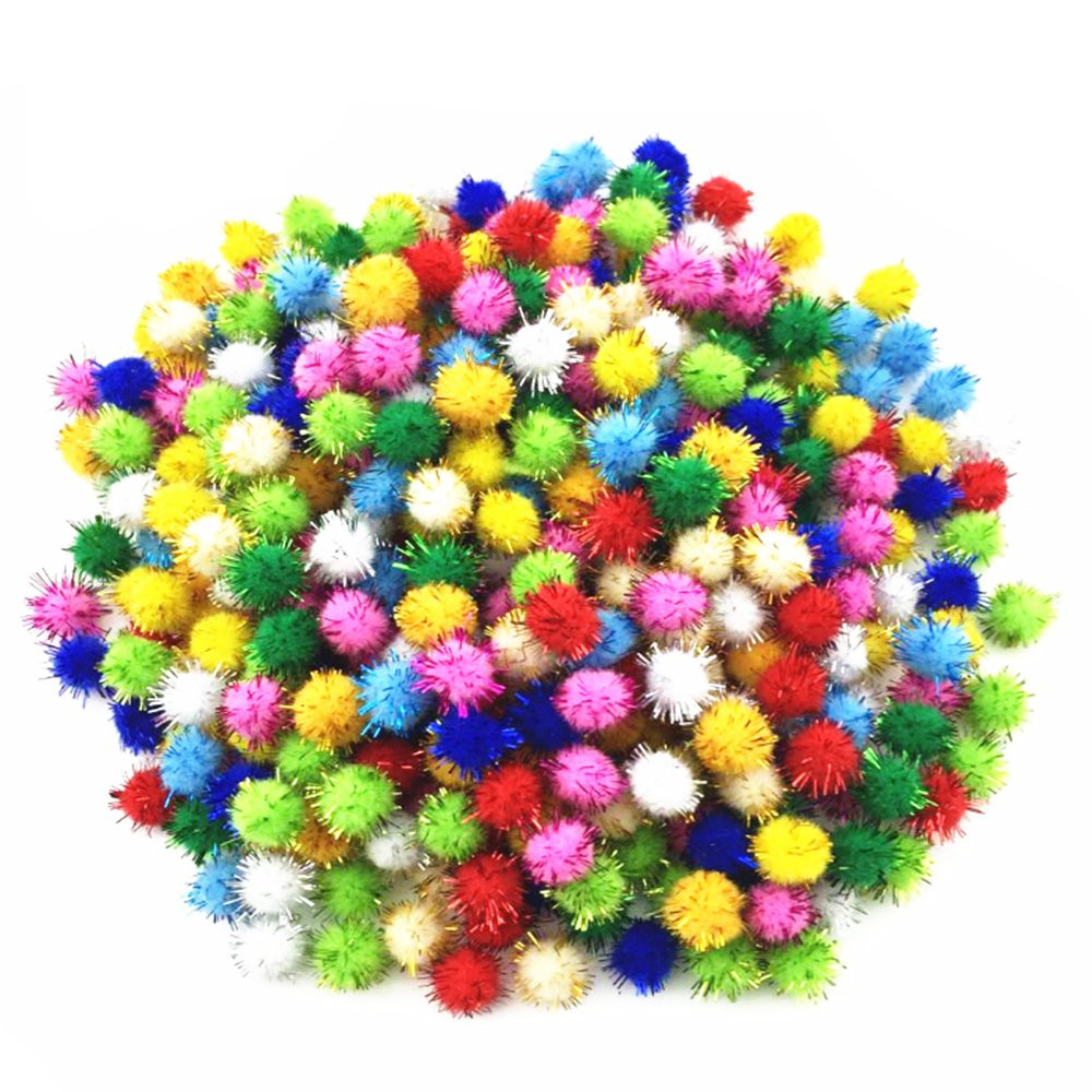 Kbraveo 1500 pcs 1/2" Sparkly Glitter Pom Poms for DIY Projects, Home Decor | Amazon (US)
