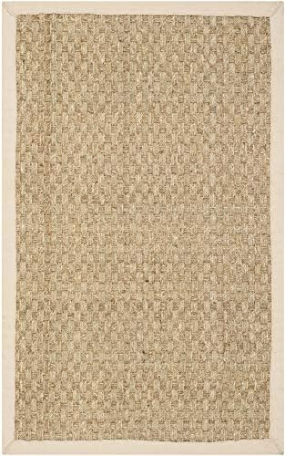 SAFAVIEH Natural Fiber Collection Area Rug - 5' x 8', Natural & Beige, Border Basketweave Seagras... | Amazon (US)