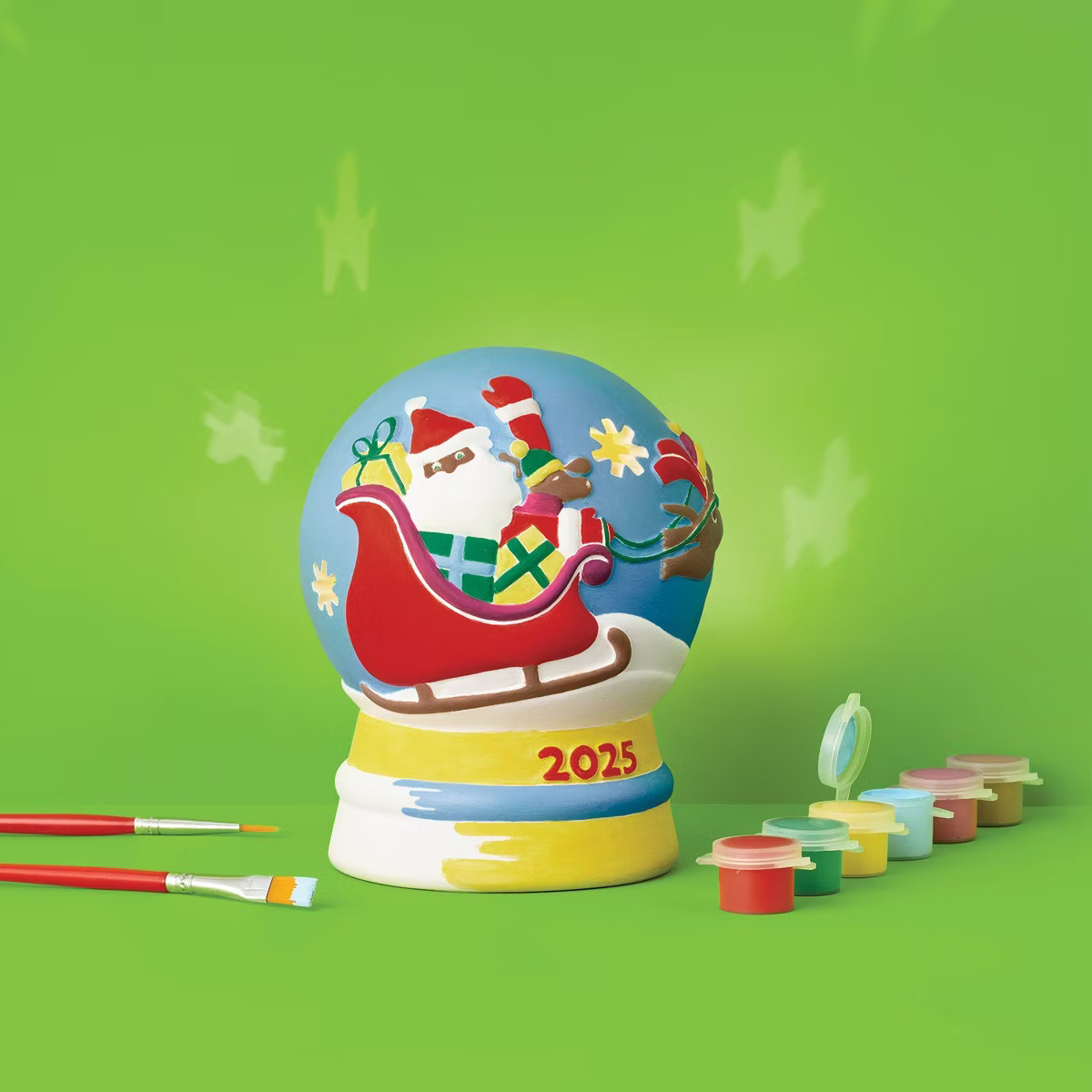 Christmas Craft Lit Ceramic Snow Globe Painting Activity Kit - Mondo Llama™ | Target