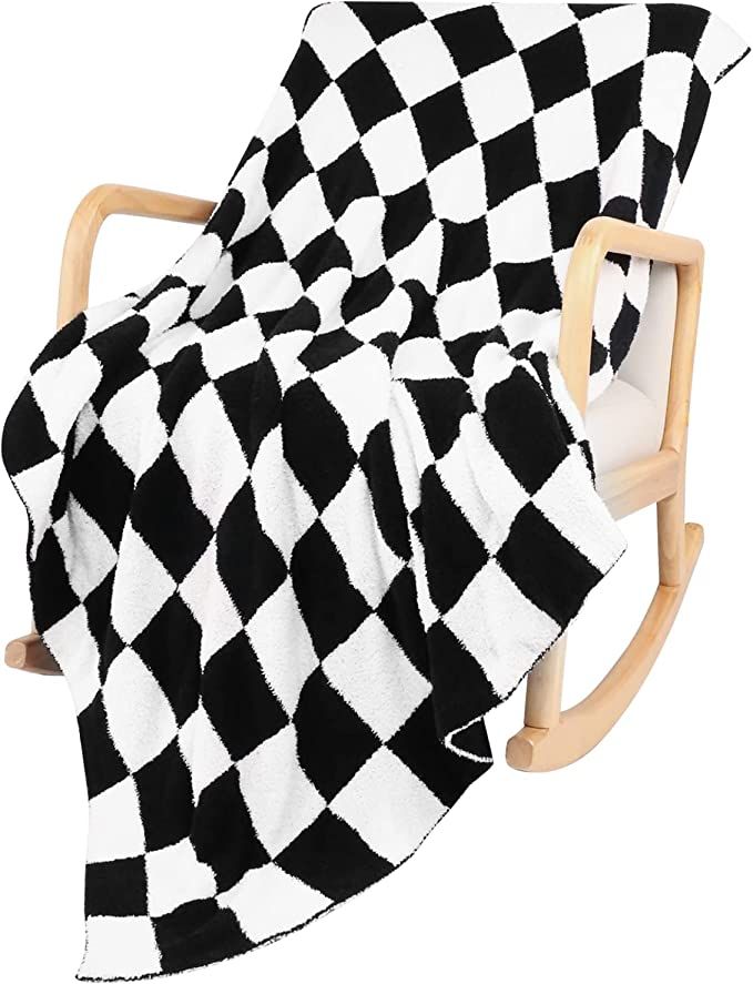 QQP Checkered Throw Blanket,Soft Cozy Microfiber Reversible Checkerboard Fluffy Throw Blanket,50X... | Amazon (US)