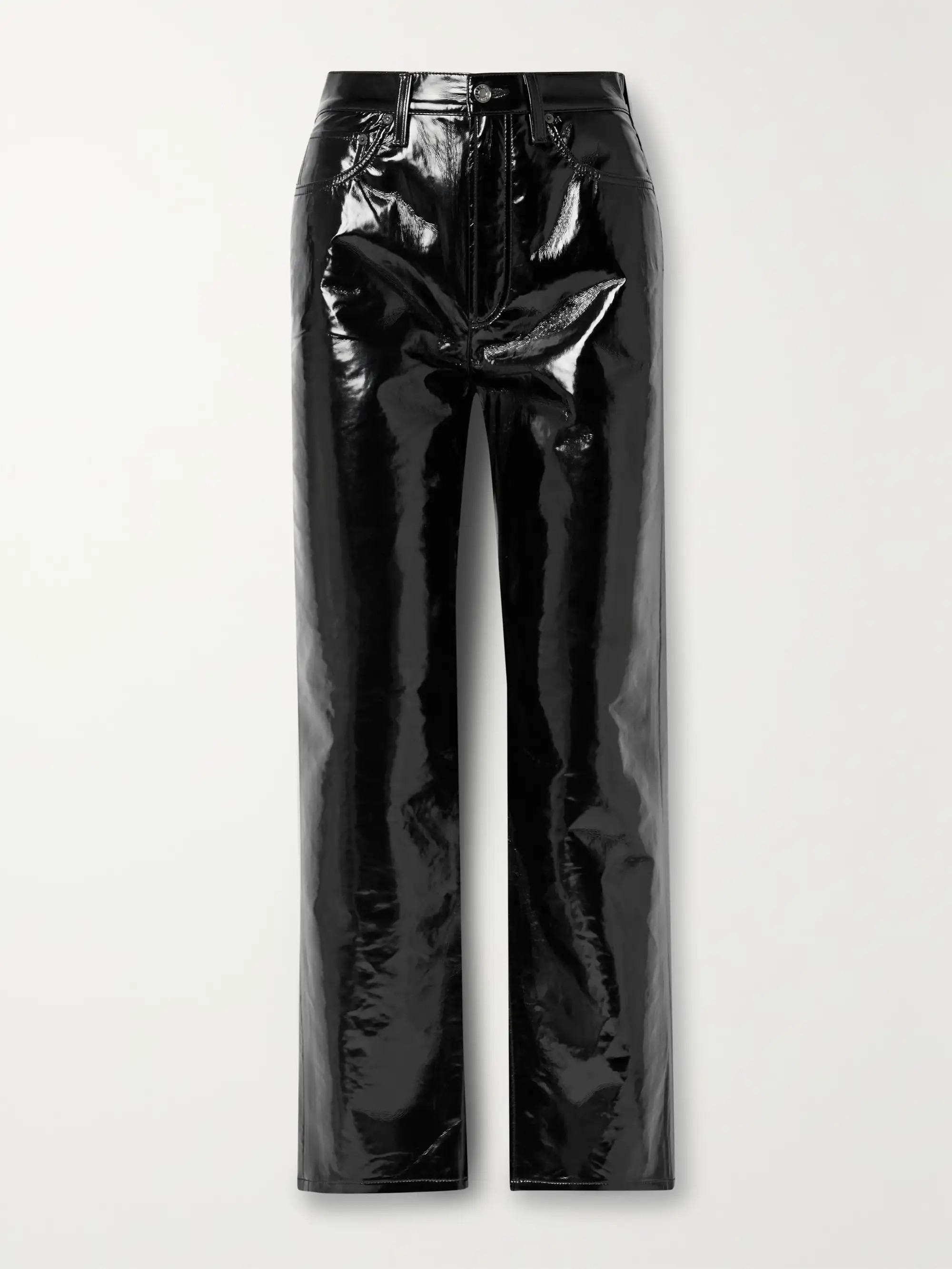 '90s Pinch Waist recycled patent leather-blend straight-leg pants | NET-A-PORTER (US)