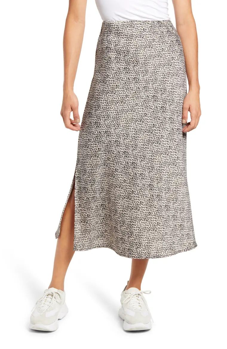 x BFF Chelsea Side Slit Midi Slip Skirt | Nordstrom