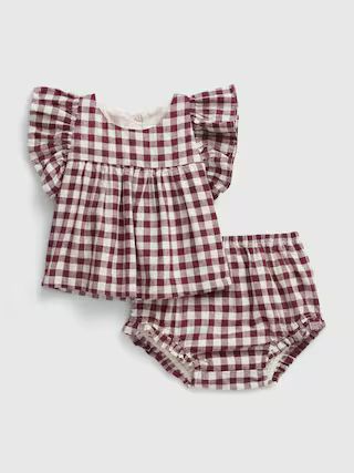 Baby Linen-Cotton Gingham Two-Piece Outfit Set | Gap (US)