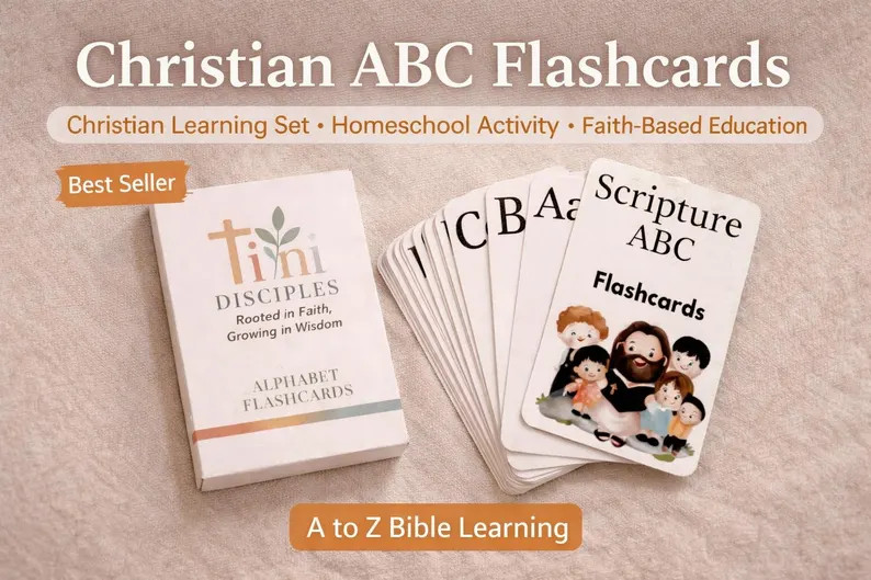 Christian Alphabet Flashcards | Faith Base Learning Set | Homeschool Activity - Etsy | Etsy (Global)