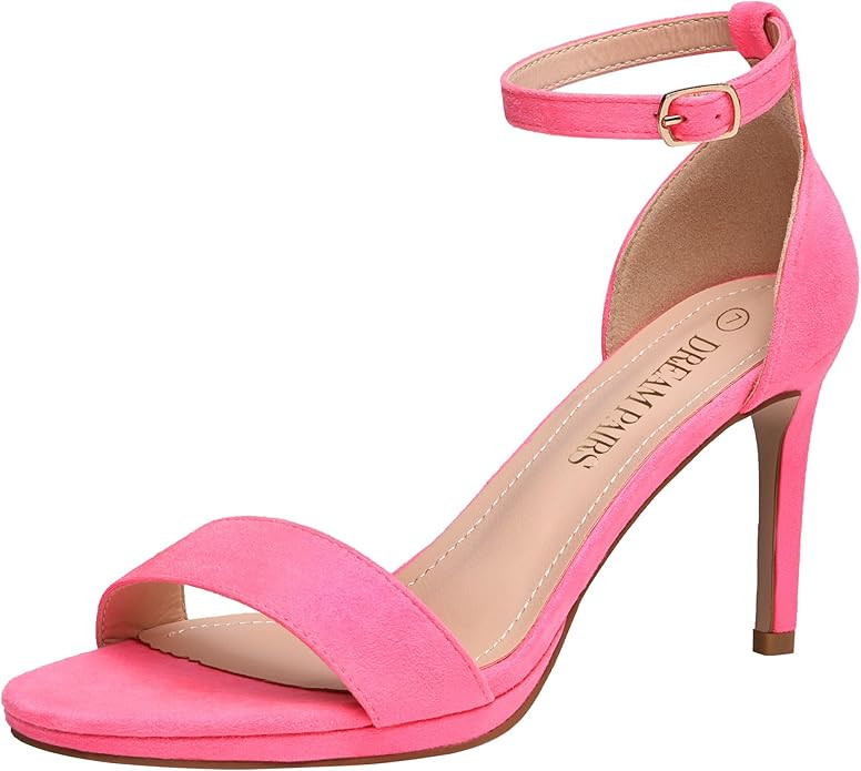 DREAM PAIRS Women's Ankle Strap High Stiletto Heels Pumps Heeled Sandals | Amazon (US)