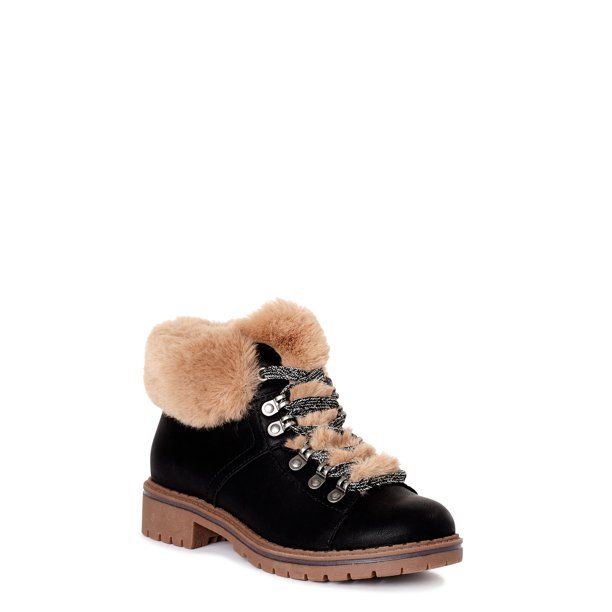 Time and Tru Women’s Faux Fur Hiker Boots | Walmart (US)