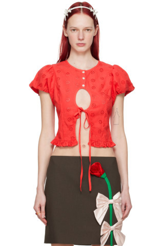 Red Cameo Blouse | SSENSE
