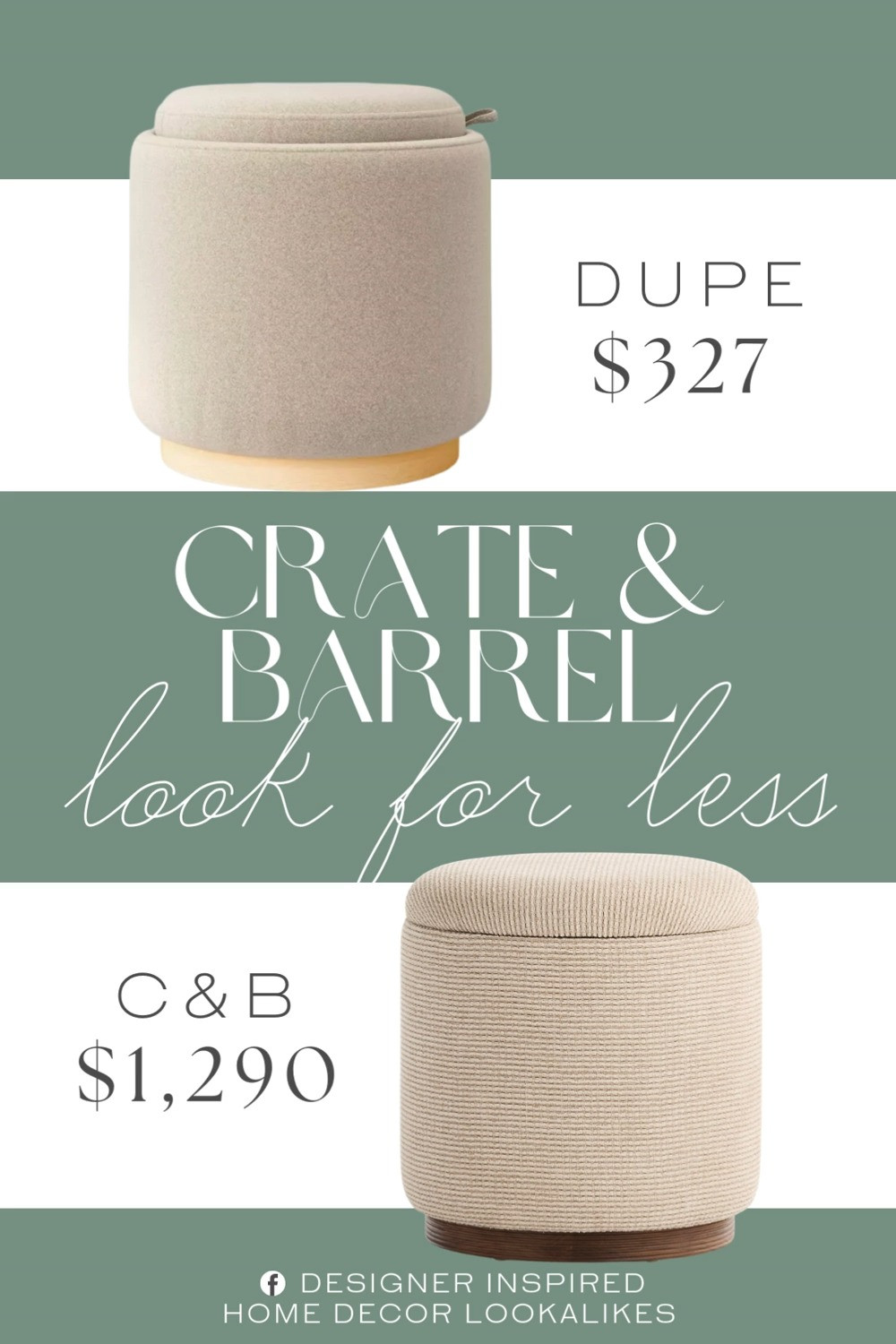 Inspired by Crate & Barrel Storage Ottoman. Round Storage Ottoman. Upholstered Storage Ottoman. Round Ottoman with Storage. Living Room Storage Ottoman. Modern Upholstered Ottoman. Minimalist Storage Ottoman. Contemporary Foot Stool. 

Home more affordable option find copy cat similar look for less budget friendly affordable cheap cheaper beautiful pretty. Clearance sale coupon code discount code promo code luxury lookalike look a like Inspo inspiration inspired by idea ideas Love like these? I share multiple every day in my FB group.
#crateandbarrelinspired #ottoman #footstool #storageottoman #upholsteredottoman #furniturefinds #livingroominspo #roundottoman 

 #LTKHome