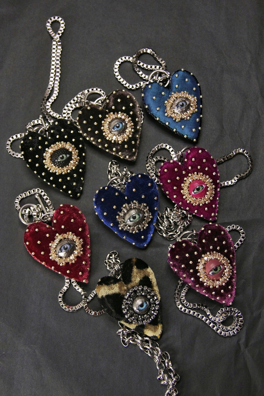 Eyeball Dots Heart Necklace Statement Weird Jewellery Gothic Birthday Gift Idea Witchy Outfit Sta... | Etsy (US)