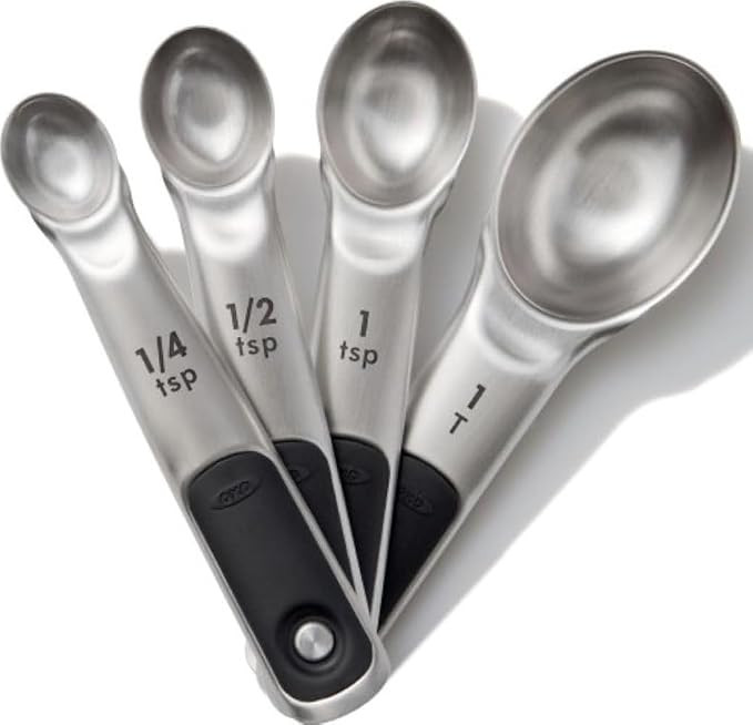 OXO Good Grips 4 Piece Stainless Steel Measuring Spoons with Magnetic Snaps | Amazon (US)