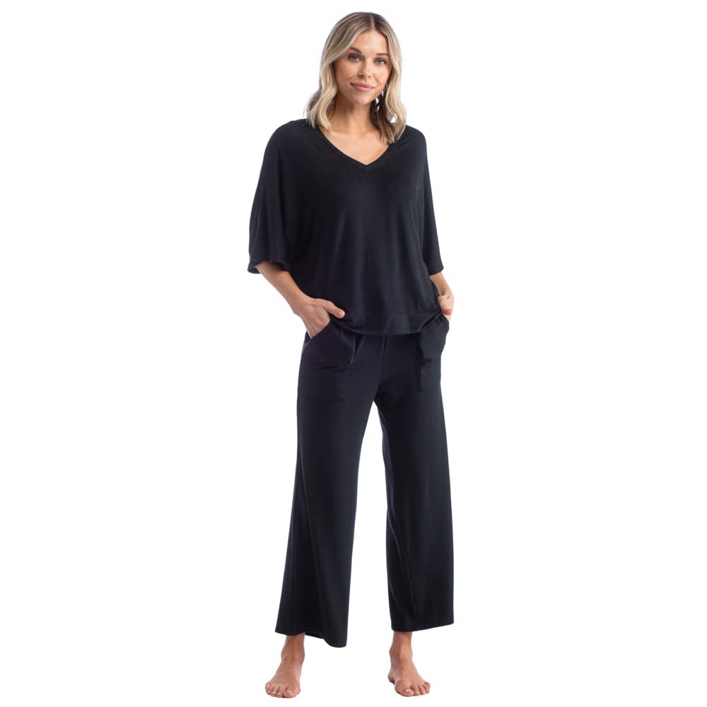 Softies Dream Relaxed V-Neck with Capri Lounge Set for Women | Amazon (US)
