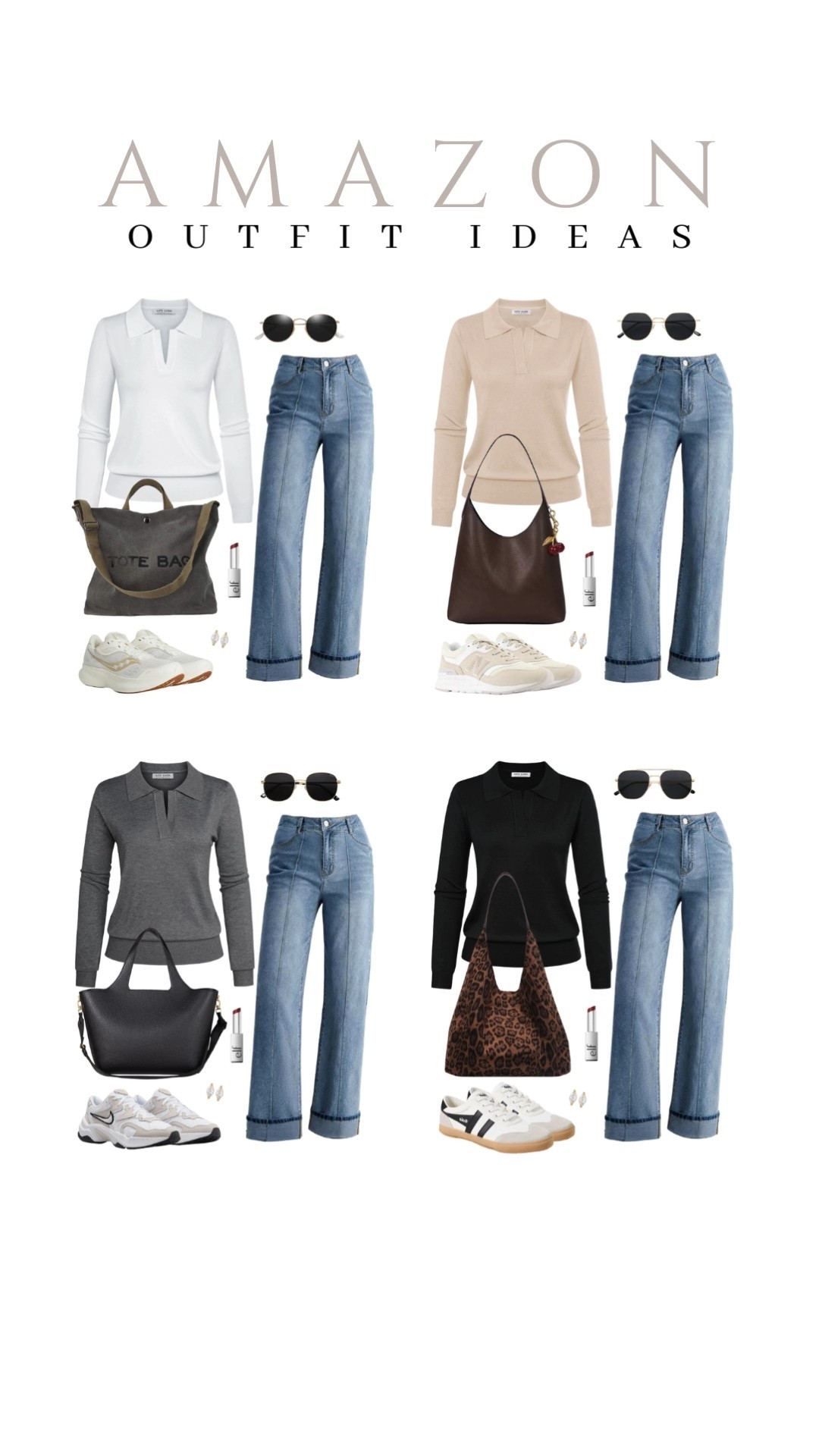 This long sleeve polo sweater is perfect for adding a little classic style to any outfit!
wide leg cuffed jeans, flat back stud earrings, elf lipstick, white sneakers, trendy sunglasses, spring outfit, comfy shoes, trendy look, capsule wardrobe, amazon finds, affordable style, spring outfit idea, transitional style

#LTKootd #LTKU #LTKSeasonal