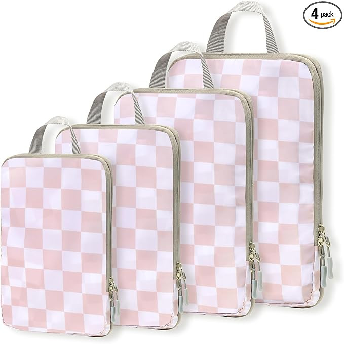WOOMADA Compression Packing Cubes for Suitcases Travel Essentials 4 Set Expandable Travel Bags Or... | Amazon (US)